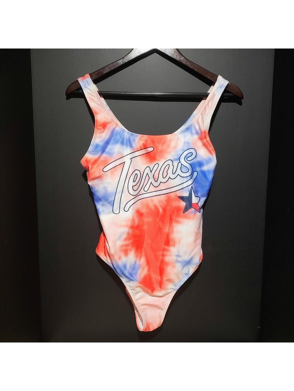 One Piece TEXAS Bathing Suit Size Medium TIE DYE